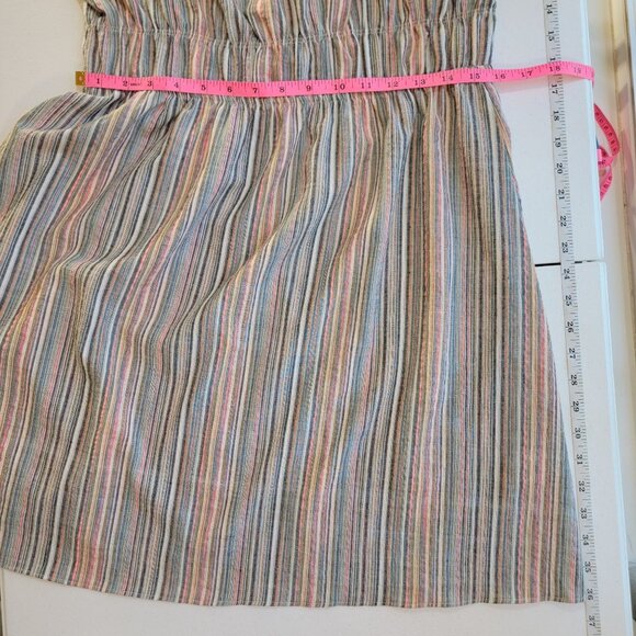 The General Good Strappy Sundress Square Neckline Colorful Multi Striped Sz L - Picture 9 of 9